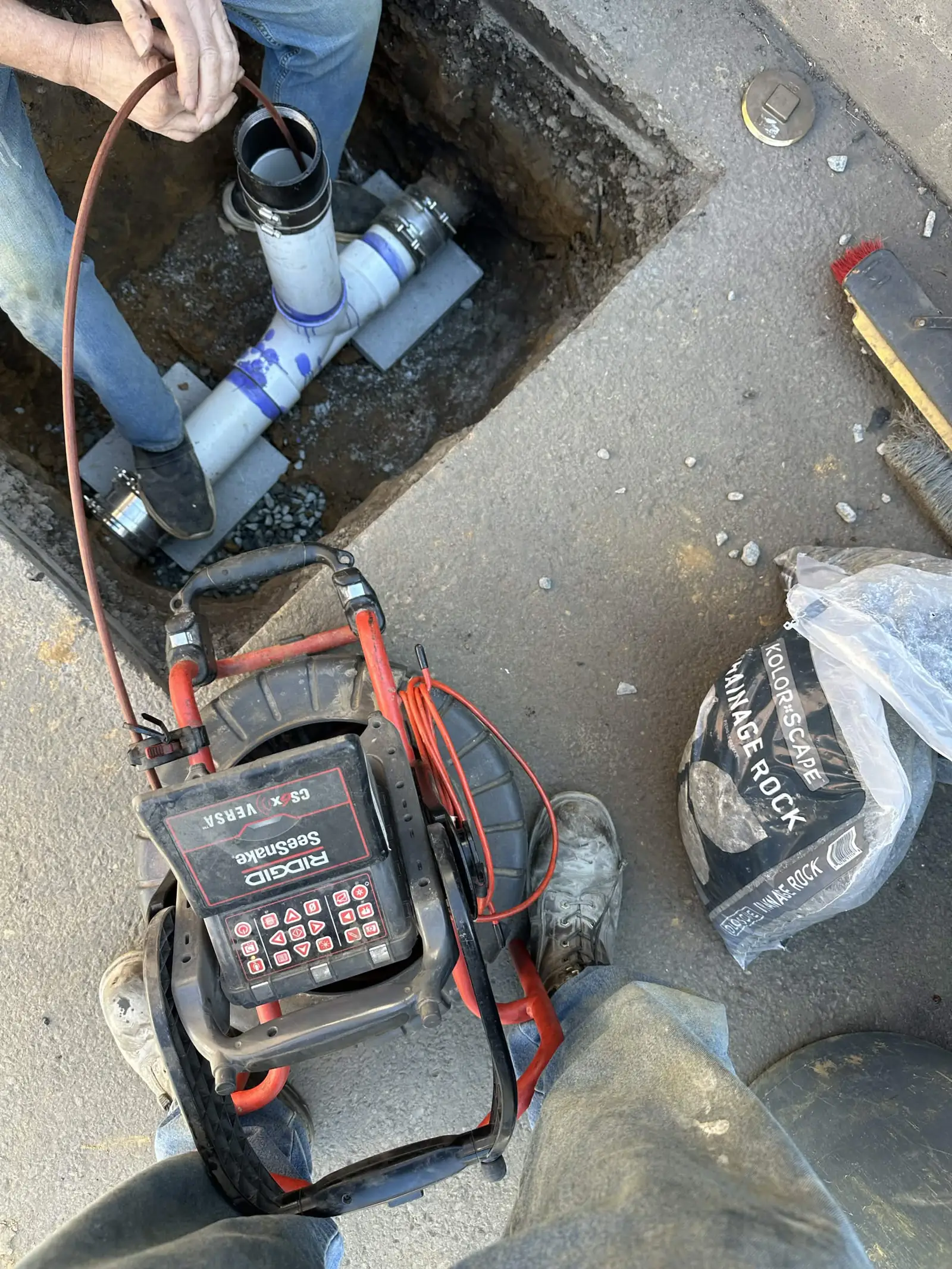 Camera inspection after a sewer line replacement on one of our jobs.